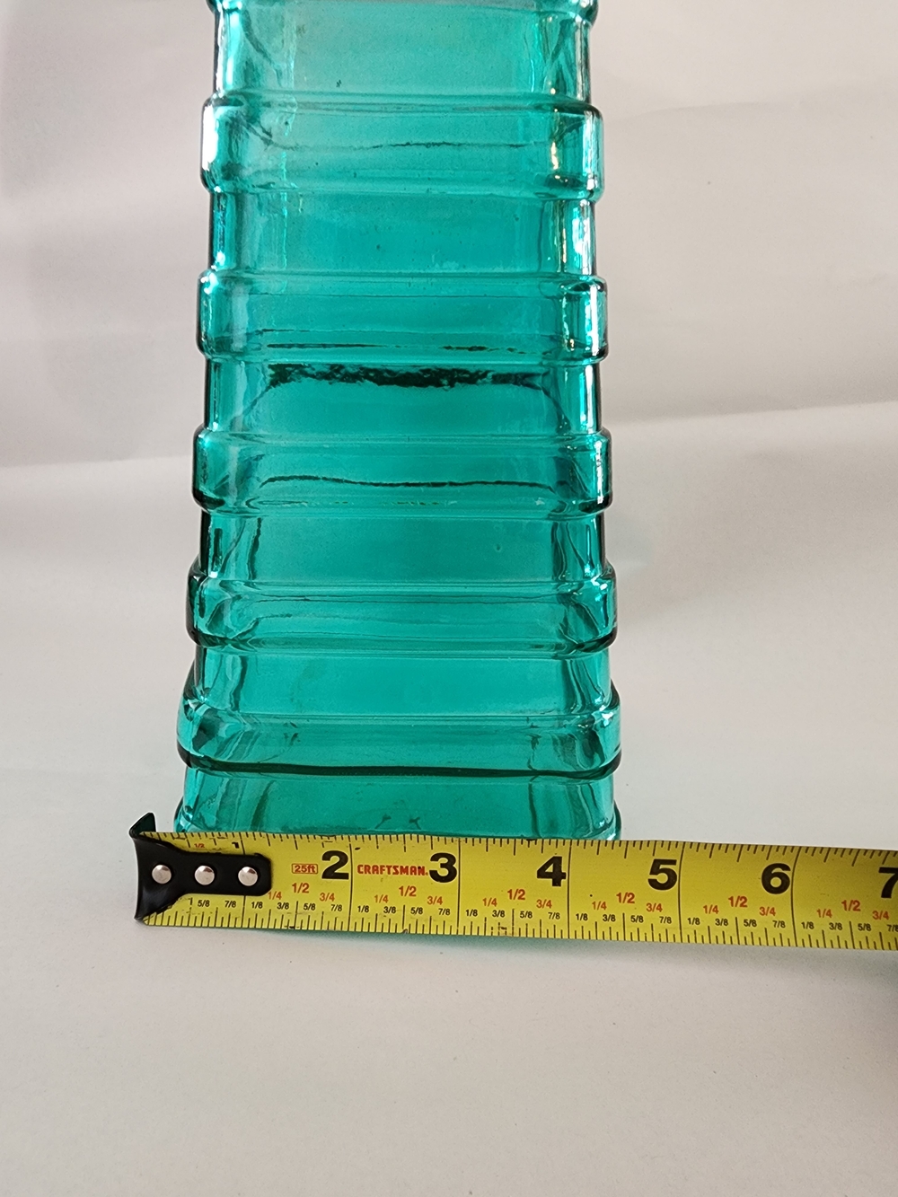 Turquoise Glass Ribbed Vase — Home Accents - Picture 7 of 8